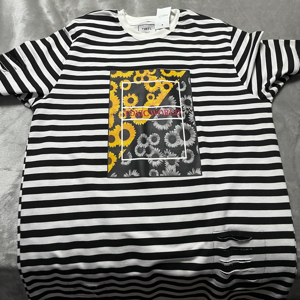 Rue 21 Toxic World Striped Shirt